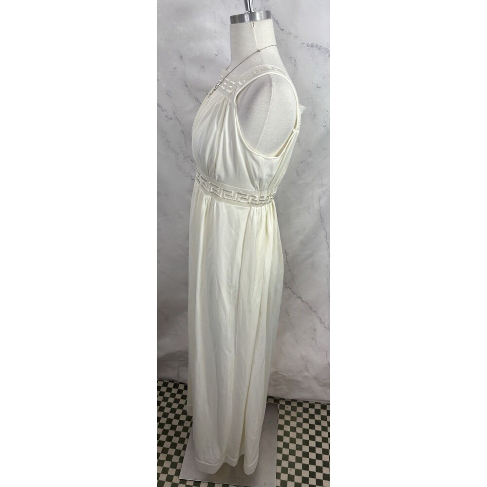 Vintage Grecian Goddess Nightgown Dress White Empire Waist Long Maxi 36 S Bride - Picture 10 of 16